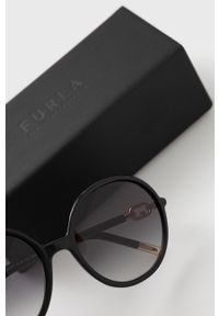 Furla okulary przeciwsłoneczne damskie kolor czarny. Kształt: okrągłe. Kolor: czarny #4