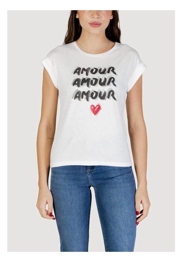 Morgan T-Shirt 261-DOUR Biały Regular Fit. Kolor: biały. Materiał: bawełna