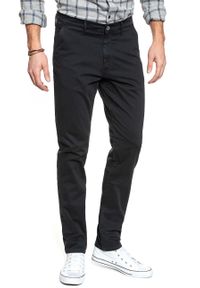 Wrangler - WRANGLER SPODNIE MĘSKIE CHINO DARK NAVY W16LA1XAE. Materiał: materiał