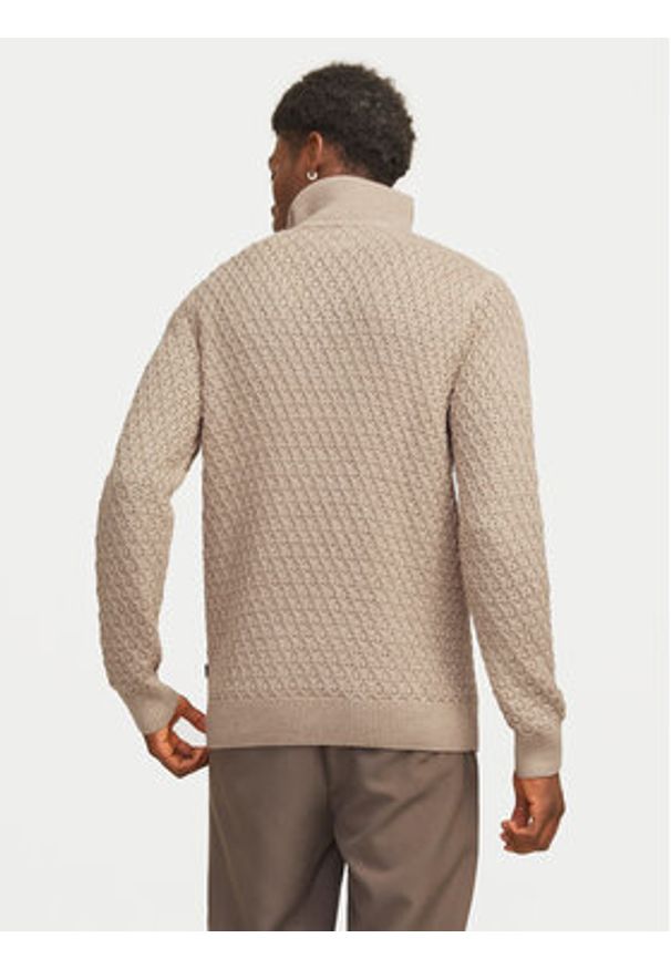 Jack & Jones - Jack&Jones Sweter Blunorth 12261780 Beżowy Regular Fit. Kolor: beżowy. Materiał: bawełna, syntetyk
