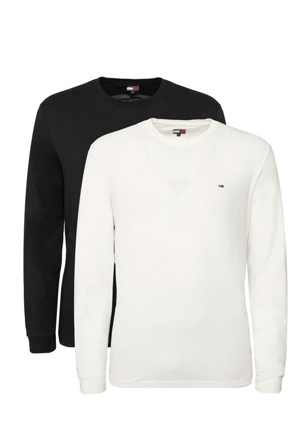 Tommy Jeans Komplet longsleeve DM0DM22148 Czarny Slim Fit. Kolor: czarny. Materiał: bawełna. Długość rękawa: długi rękaw