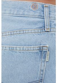 Cross Jeans szorty jeansowe damskie gładkie high waist. Okazja: na co dzień. Stan: podwyższony. Kolor: niebieski. Materiał: denim. Wzór: gładki. Styl: casual