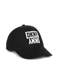 DKNY - Dkny czapka z daszkiem bawełniana dziecięca kolor czarny z nadrukiem. Kolor: czarny. Materiał: bawełna. Wzór: nadruk #3