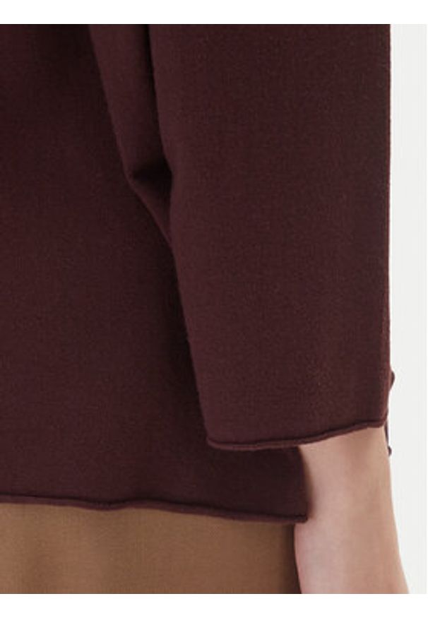 Kontatto Sweter 3M0801C Brązowy Regular Fit. Kolor: brązowy. Materiał: syntetyk