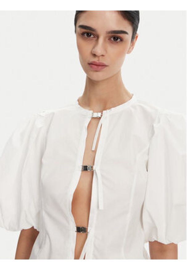 Pinko - PINKO Bluzka 105185 Biały Regular Fit. Kolor: biały. Materiał: bawełna