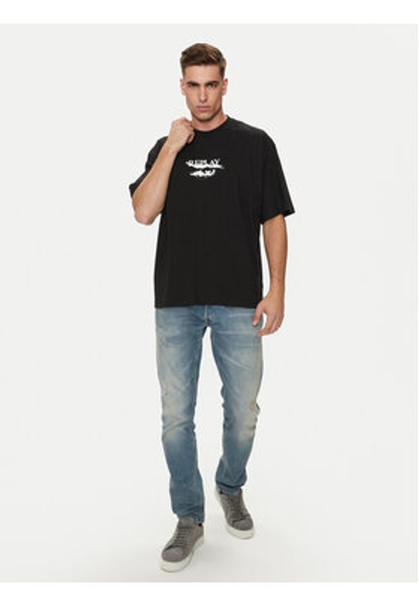 Replay T-Shirt MMG334.000.23454 Czarny Oversize. Kolor: czarny. Materiał: bawełna