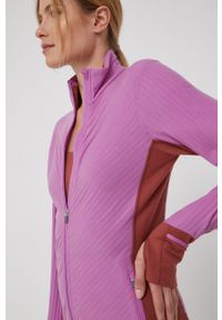 Icebreaker bluza sportowa Descender damska kolor fioletowy gładka. Kolor: fioletowy. Materiał: wełna, materiał, syntetyk, polar, skóra, włókno. Wzór: gładki. Styl: sportowy #3