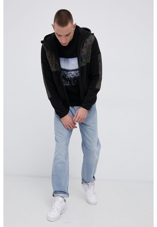 John Frank - Bluza. Okazja: na co dzień. Kolor: czarny. Wzór: nadruk. Styl: casual