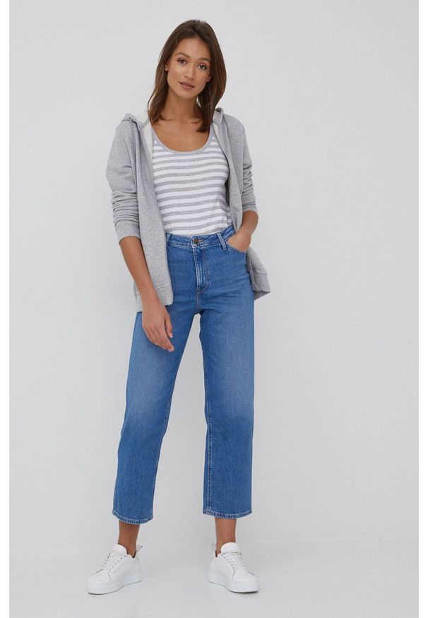 Lee jeansy WIDE LEG LONG USED ALTON damskie high waist. Stan: podwyższony. Kolor: niebieski