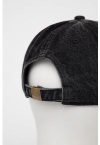Lee czapka z daszkiem jeansowa kolor czarny gładka. Kolor: czarny. Materiał: jeans. Wzór: gładki #3