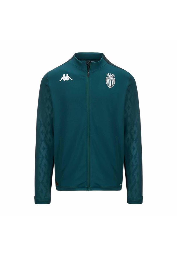 Kappa - Bluza dziecięca AS Monaco Arun Pro 8 2024/25. Kolor: zielony. Wzór: kolorowy. Sport: piłka nożna