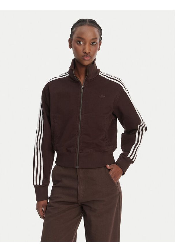 Adidas - adidas Bluza Firebird KD2937 Brązowy Regular Fit. Kolor: brązowy. Materiał: bawełna