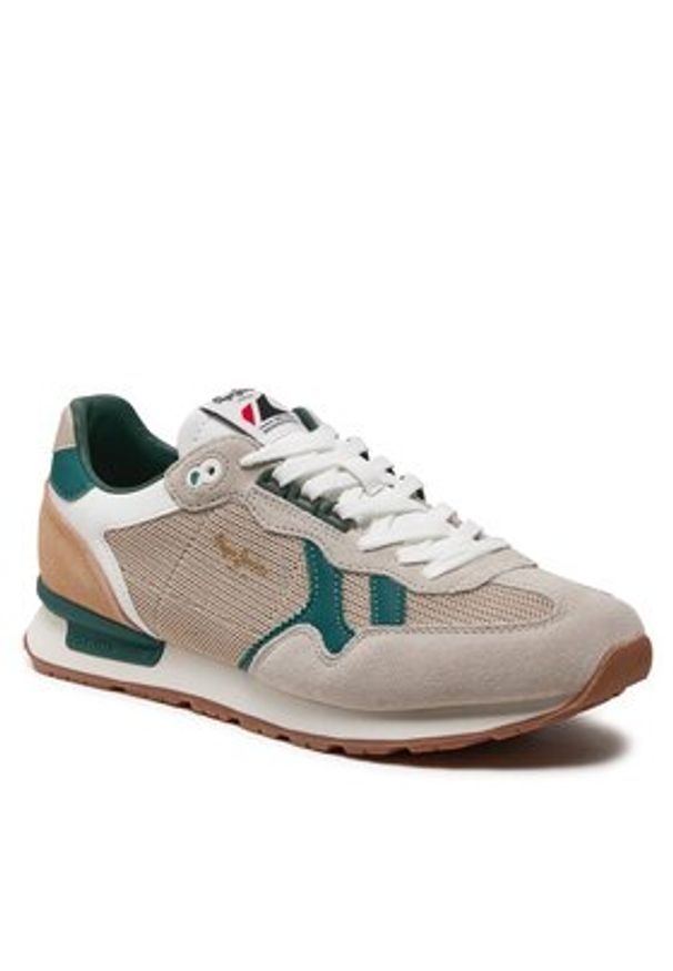 Pepe Jeans Sneakersy Brit Retro M PMS40004 Écru. Materiał: materiał