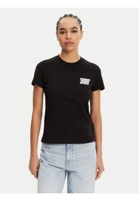 Tommy Jeans T-Shirt Bubble DW0DW21338 Czarny Regular Fit. Kolor: czarny. Materiał: bawełna