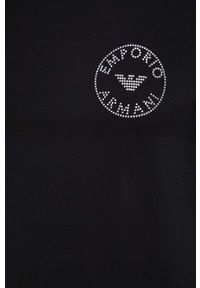 Emporio Armani Underwear piżama damska kolor czarny. Kolor: czarny. Materiał: materiał, dzianina #6