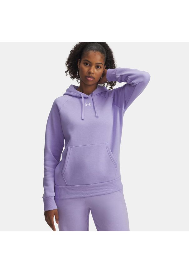 Bluza Under Armour Rival Fleece Hoodie. Kolor: fioletowy. Materiał: polar. Sezon: zima