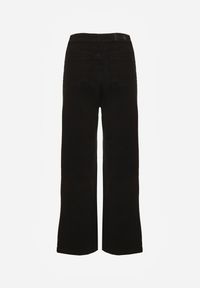 Renee - Czarne Bawełniane Jeansy High Waist z Szerokimi Nogawkami Leetie. Stan: podwyższony. Kolor: czarny #6