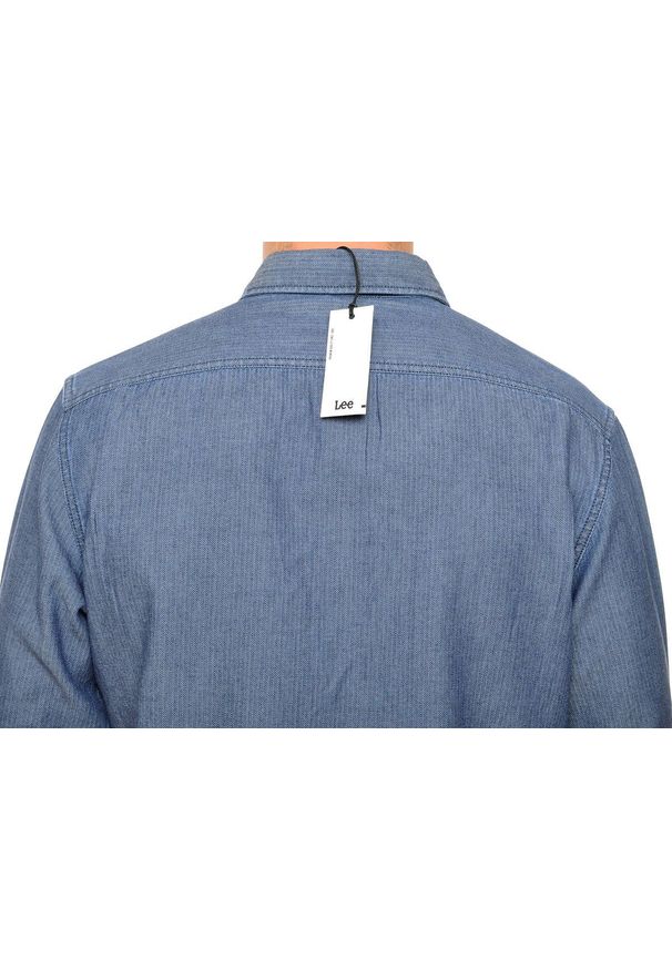 Lee - LEE WORKER SHIRT RELAXED FIT MĘSKA KOSZULA JEANSOWA DARK NAVY L68HJLNM 112117131. Materiał: jeans