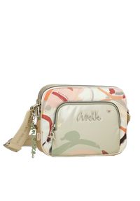 Srebrna Stylowa Damska Listonoszka Anekke Z Serii Alma. Kolor: srebrny. Wzór: aplikacja. Dodatki: z breloczkiem, z aplikacjami. Materiał: zdobione. Styl: elegancki #5