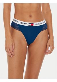 TOMMY HILFIGER - Tommy Hilfiger Stringi UW0UW05619 Niebieski. Kolor: niebieski. Materiał: bawełna