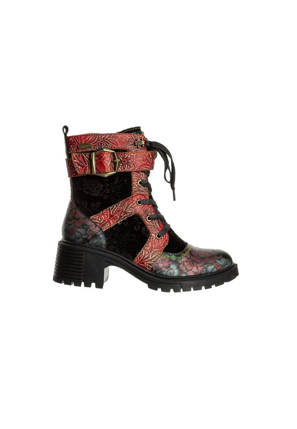 Trzewiki Laura Vita Corineo 41 Noir 202104, Czarny, Skóra naturalna - 39. Kolor: czarny. Materiał: skóra. Szerokość cholewki: normalna. Wzór: kwiaty. Styl: elegancki