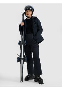 4f - 4F Spodnie narciarskie z szelkami membrana Dermizax 20000 damskie - czarne XXL. Kolor: czarny. Materiał: poliester, materiał. Technologia: Dermizax. Wzór: gładki. Sezon: zima. Sport: narciarstwo #1