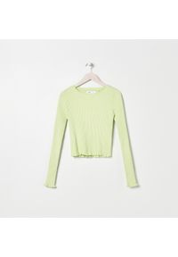Sinsay - Krótki sweter - Zielony. Kolor: zielony. Długość: krótkie #1