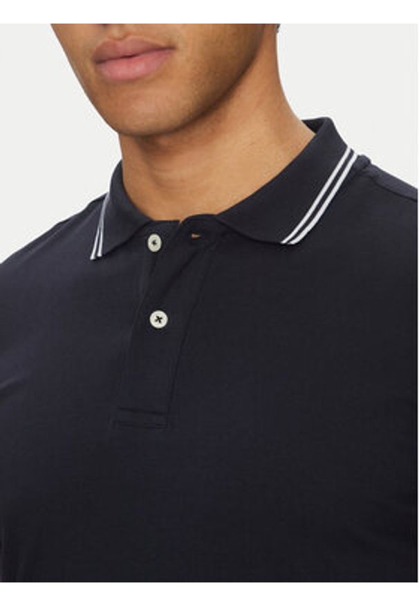 Geox Polo M5510R T3236 F1624 Granatowy Regular Fit. Typ kołnierza: polo. Kolor: niebieski. Materiał: bawełna
