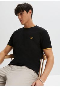 bonprix - T-shirt (2 szt.). Kolor: czarny. Długość: długie. Wzór: haft #1