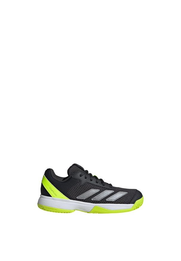 Adidas - Buty Courtflash Tennis Kids. Kolor: żółty, wielokolorowy, szary. Materiał: materiał. Sport: tenis