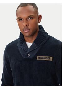 Aeronautica Militare Sweter 252MA1574UL00539 Granatowy Regular Fit. Kolor: niebieski. Materiał: bawełna #3