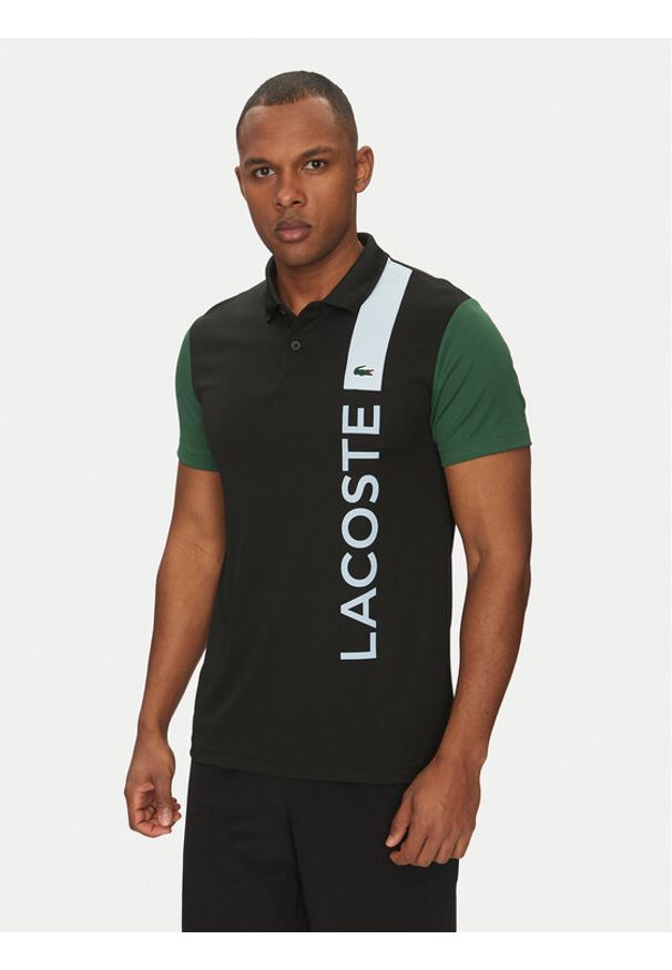 Lacoste Polo DH8940 Czarny Regular Fit. Typ kołnierza: polo. Kolor: czarny. Materiał: syntetyk