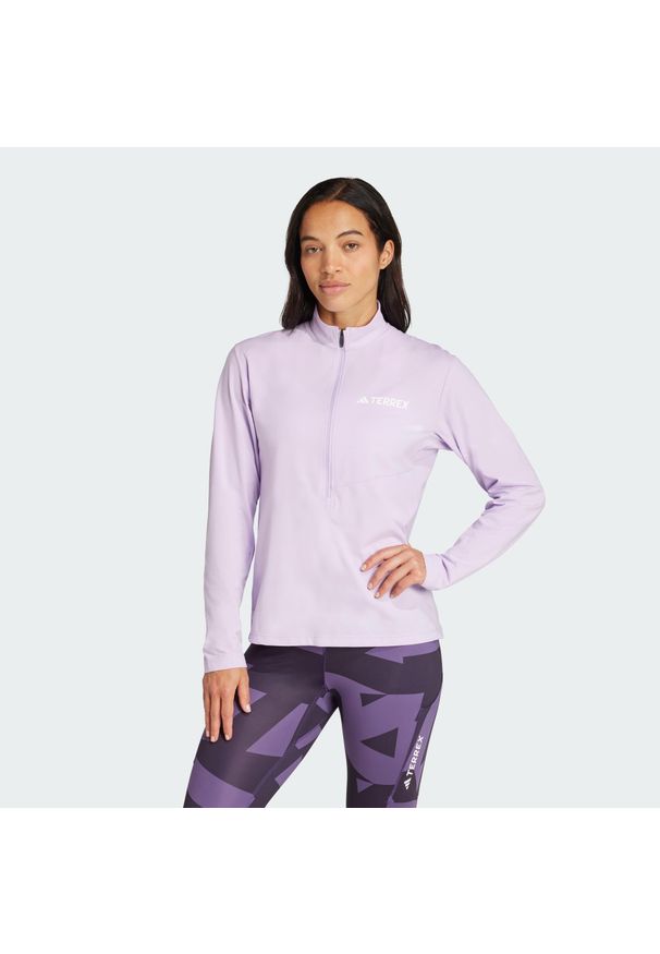 Adidas - Koszulka Terrex Multi Climacool 1/2 Zip Long Sleeve. Kolor: różowy. Długość rękawa: długi rękaw. Technologia: ClimaCool (Adidas)