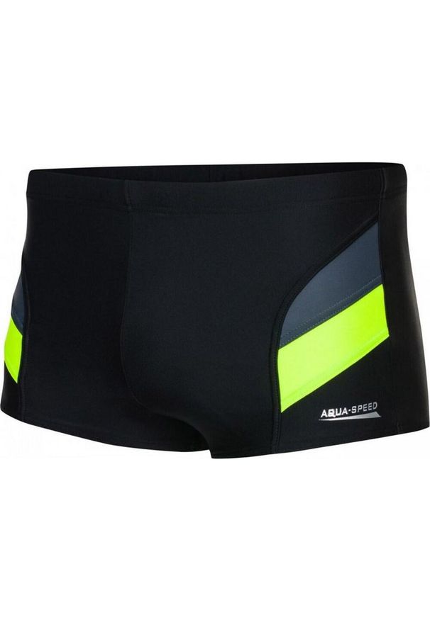 Aqua Speed - Męskie Spodenki Kąpielowe Aron. Kolor: czarny, wielokolorowy, zielony. Styl: sportowy