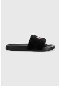 Tommy Jeans klapki TJW FUR POOL SLIDE damskie kolor czarny EN0EN02410. Kolor: czarny #3