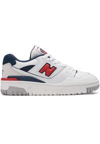 Buty dziecięce New Balance GSB550ED – białe. Kolor: biały. Materiał: skóra. Szerokość cholewki: normalna #1