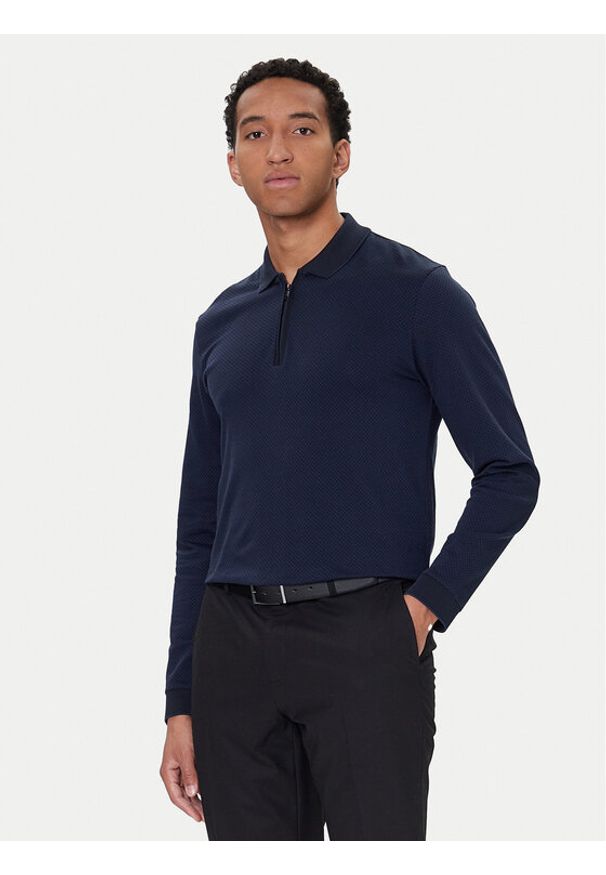 BOSS Polo H-Peduzzi 06 50549583 Granatowy Regular Fit. Typ kołnierza: polo. Kolor: niebieski. Materiał: bawełna