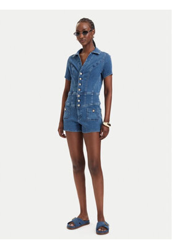 Guess Kombinezon W6GKA8 D1103 Niebieski Regular Fit. Kolor: niebieski. Materiał: bawełna