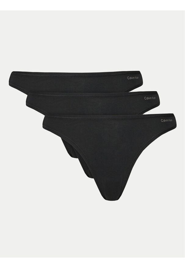 Calvin Klein Underwear Komplet 3 par stringów 000QD5217E Czarny. Kolor: czarny. Materiał: bawełna