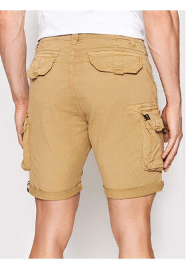 Alpha Industries Szorty materiałowe Crew 176203 Beżowy Regular Fit. Kolor: beżowy. Materiał: bawełna, materiał