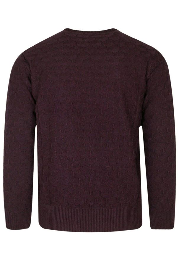 Trikko - Sweter w Okrągły Dekolt, U-neck, Bordowy, Męski -TRIKKO. Okazja: na co dzień, na spotkanie biznesowe, do pracy. Kolor: czerwony. Materiał: bawełna, akryl. Styl: biznesowy, klasyczny, elegancki, casual