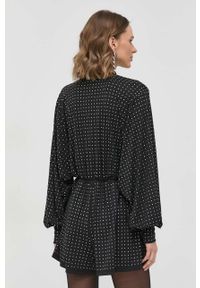 Patrizia Pepe kombinezon kolor czarny z dekoltem w szpic. Kolor: czarny. Materiał: materiał #4