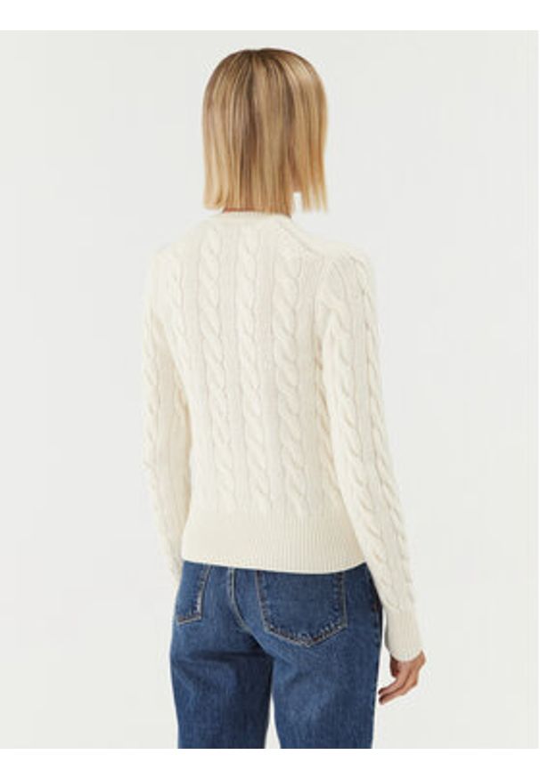 Polo Ralph Lauren Kardigan 211910443003 Écru Regular Fit. Typ kołnierza: polo. Materiał: wełna