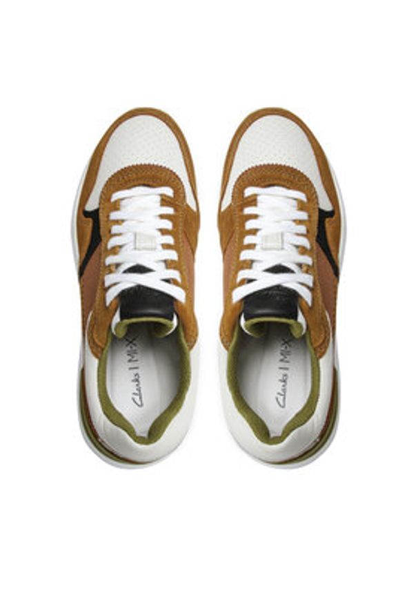 Clarks Sneakersy 26164247 Brązowy. Kolor: brązowy. Materiał: skóra, zamsz