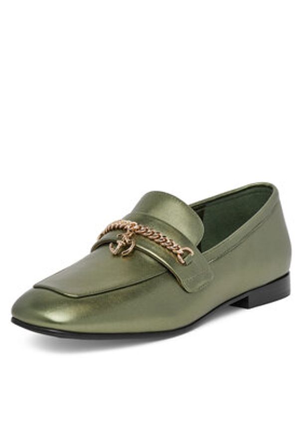 Eva Minge Lordsy CYNIA-LT2513-37 Zielony. Kolor: zielony. Materiał: skóra