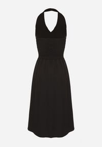 Born2be - Czarna Sukienka na Szyję z Ozdobnymi Guzikami Folorea. Kolor: czarny #6