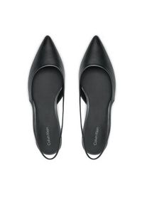 Calvin Klein Sandały Flat Slingback Pump Pearl HW0HW02120 Czarny. Kolor: czarny. Materiał: skóra