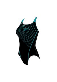 Strój kąpielowy damski Speedo Medley Logo. Kolor: zielony, wielokolorowy, czarny. Materiał: poliester #1