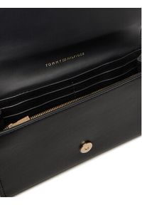 TOMMY HILFIGER - Tommy Hilfiger Torebka Th Icon Flap W/ Chain AW0AW17958 Czarny. Kolor: czarny. Materiał: skórzane