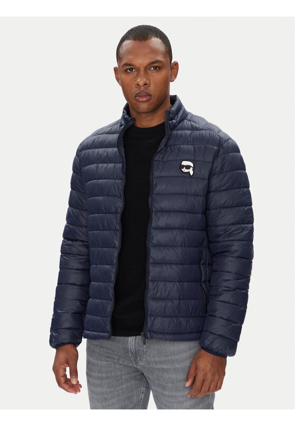 Karl Lagerfeld - KARL LAGERFELD Kurtka przejściowa 505710 553590 Granatowy Regular Fit. Typ kołnierza: dekolt w karo. Kolor: niebieski. Materiał: syntetyk